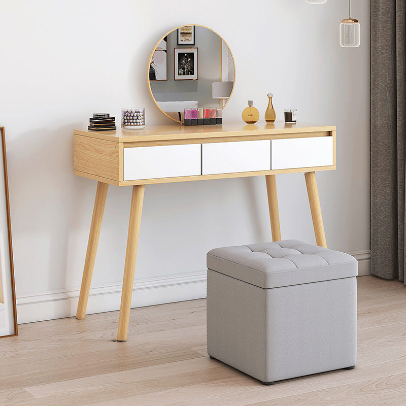 Tufted Pouf Solid Color Fabric Square Scratch Resistant Pouf Ottoman with Storage