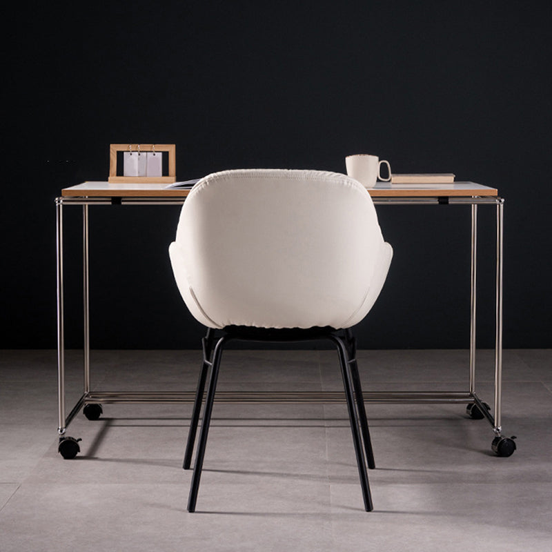 Modern Style Parsons Arm Chair Leather Upholstered Indoor Dining Chair