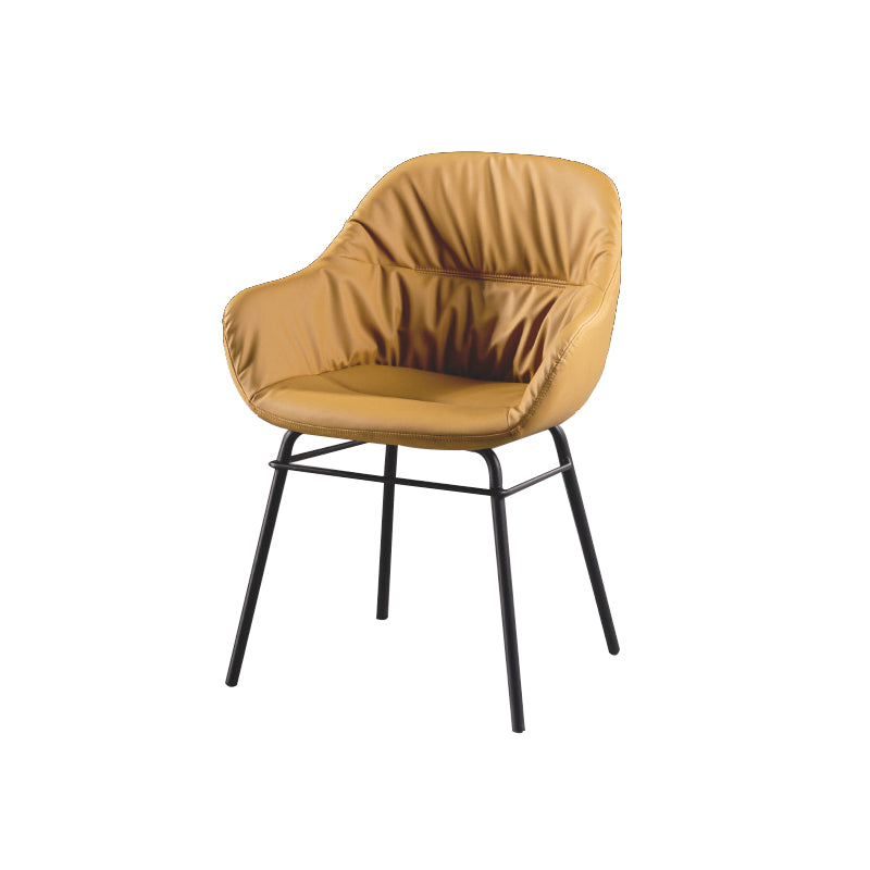 Modern Style Parsons Arm Chair Leather Upholstered Indoor Dining Chair