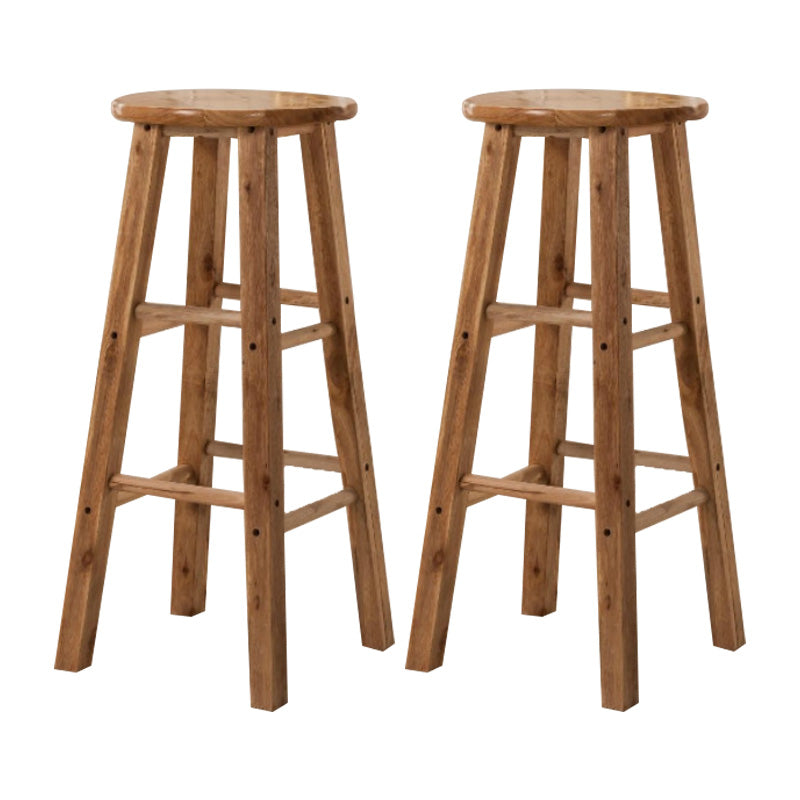 Backless Bar Stool Industrial Style Wooden Counter Height Stools