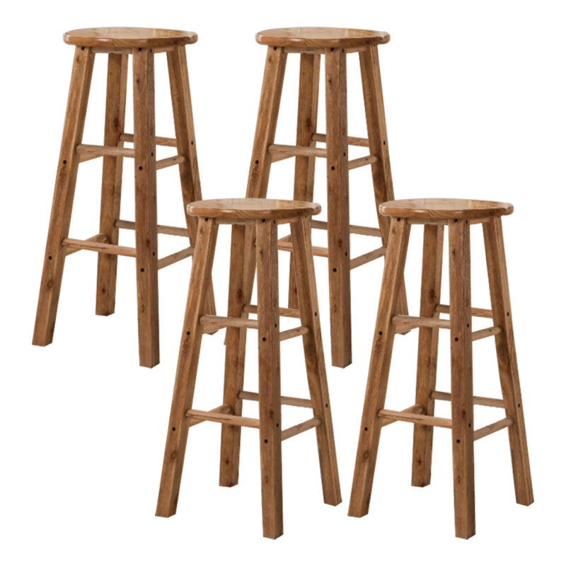 Backless Bar Stool Industrial Style Wooden Counter Height Stools