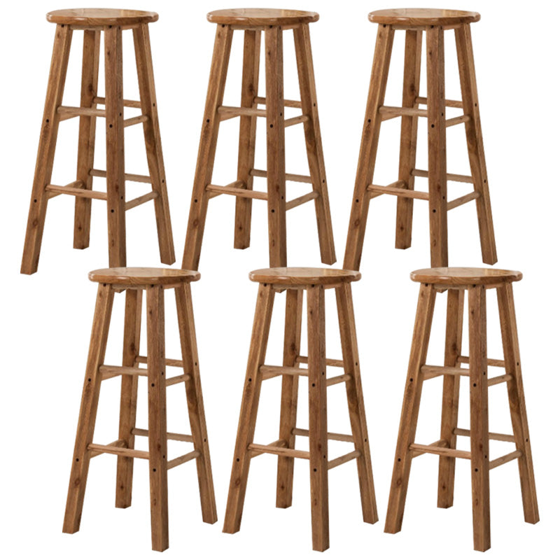 Backless Bar Stool Industrial Style Wooden Counter Height Stools