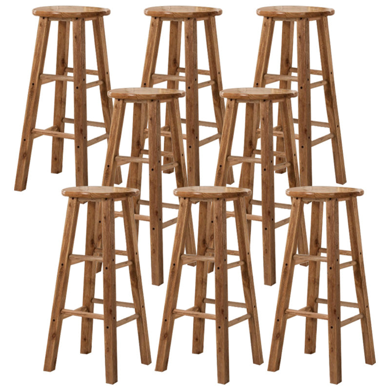 Backless Bar Stool Industrial Style Wooden Counter Height Stools