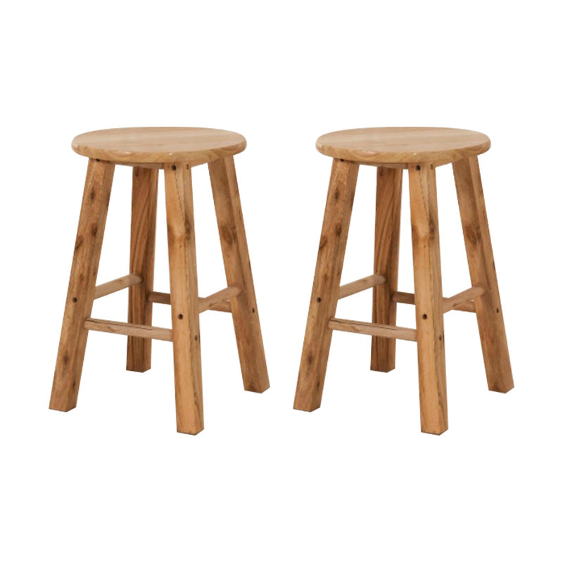 Backless Bar Stool Industrial Style Wooden Counter Height Stools