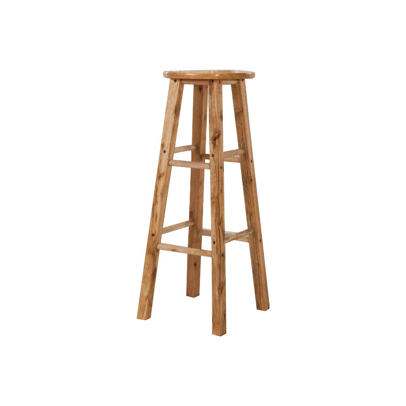 Backless Bar Stool Industrial Style Wooden Counter Height Stools