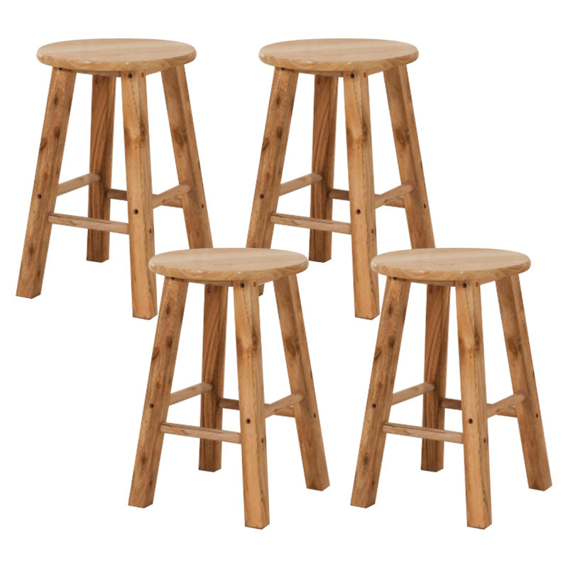 Backless Bar Stool Industrial Style Wooden Counter Height Stools