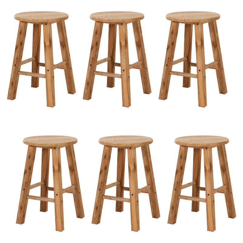 Backless Bar Stool Industrial Style Wooden Counter Height Stools
