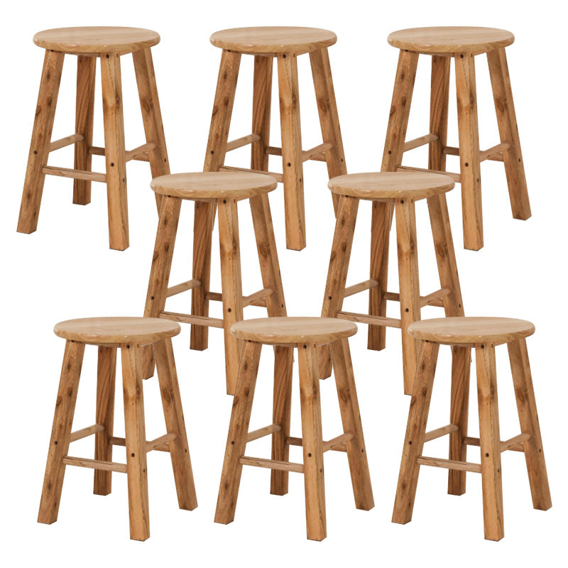 Backless Bar Stool Industrial Style Wooden Counter Height Stools
