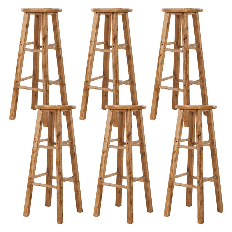 Backless Bar Stool Industrial Style Wooden Counter Height Stools
