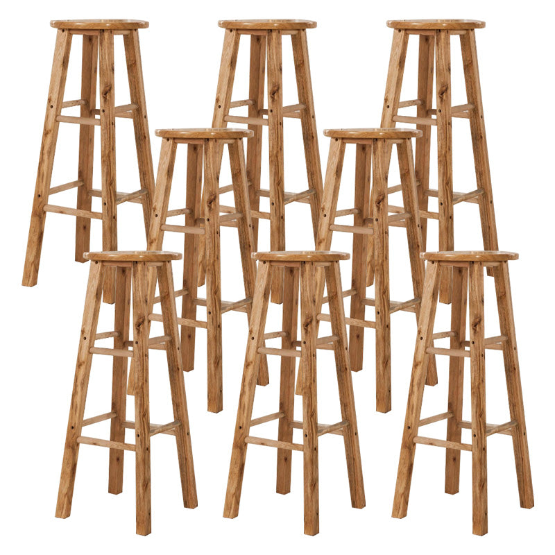 Backless Bar Stool Industrial Style Wooden Counter Height Stools