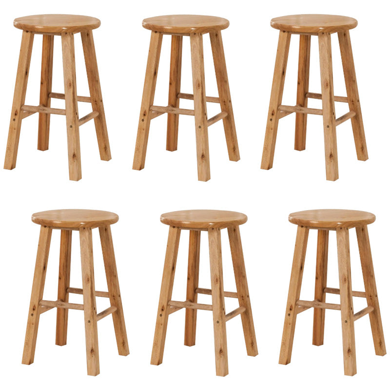 Backless Bar Stool Industrial Style Wooden Counter Height Stools