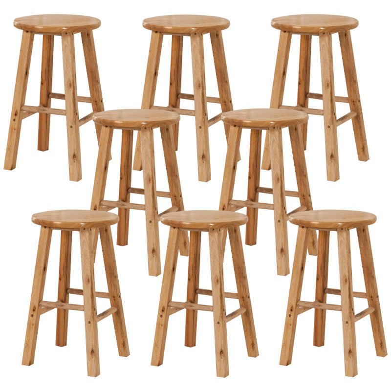 Backless Bar Stool Industrial Style Wooden Counter Height Stools