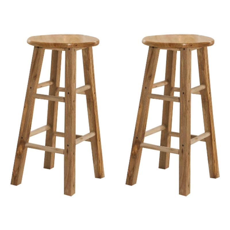 Backless Bar Stool Industrial Style Wooden Counter Height Stools