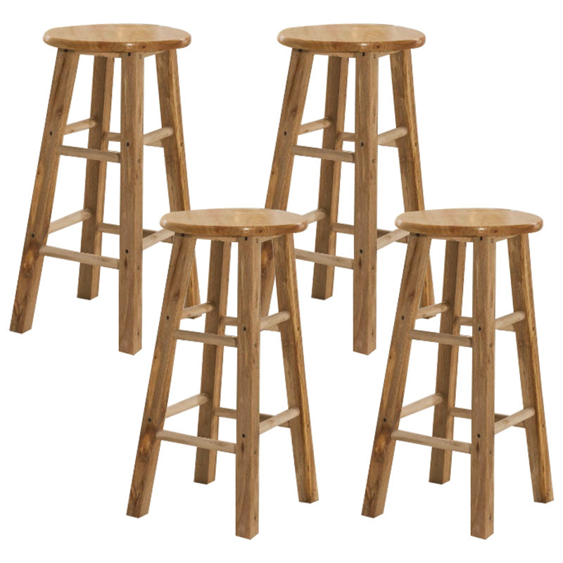 Backless Bar Stool Industrial Style Wooden Counter Height Stools