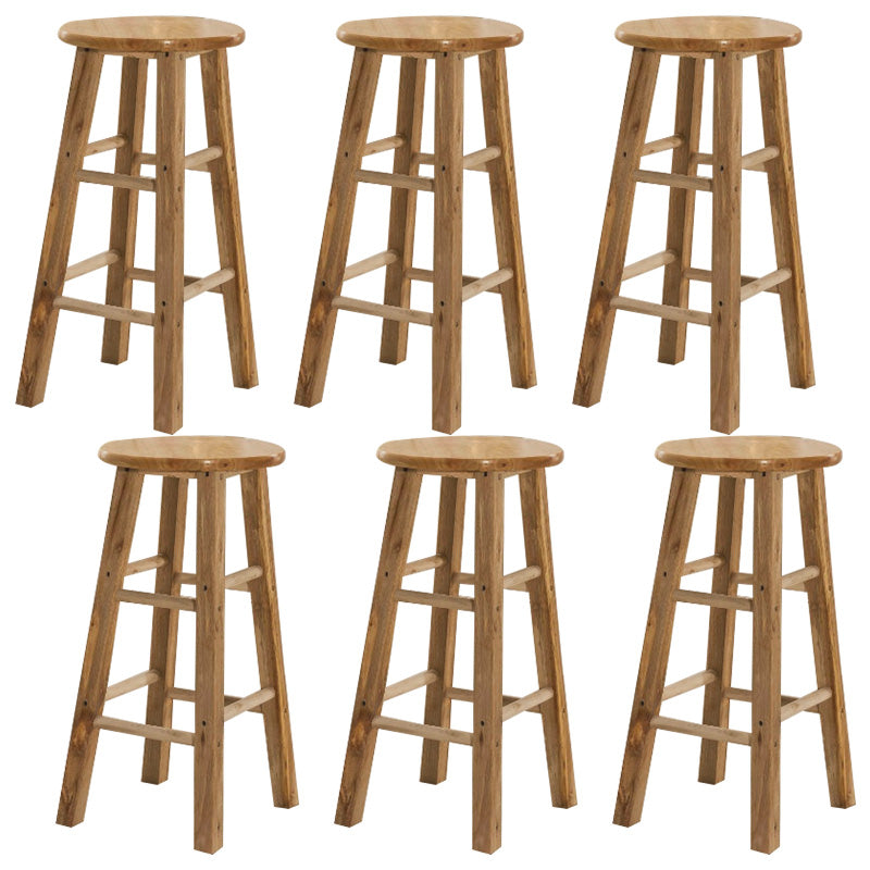 Backless Bar Stool Industrial Style Wooden Counter Height Stools
