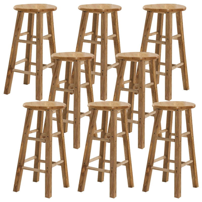 Backless Bar Stool Industrial Style Wooden Counter Height Stools