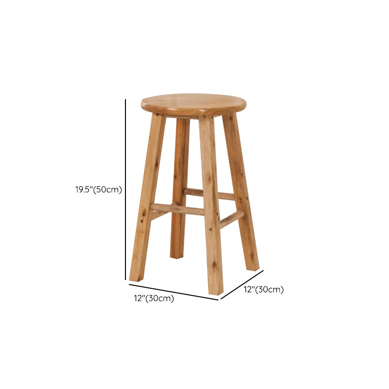 Backless Bar Stool Industrial Style Wooden Counter Height Stools