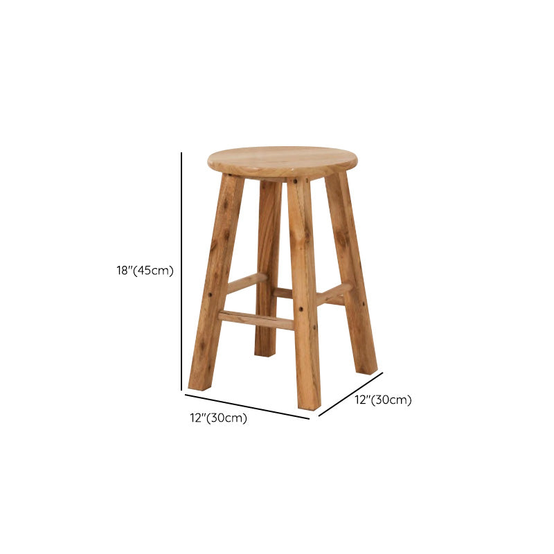 Backless Bar Stool Industrial Style Wooden Counter Height Stools