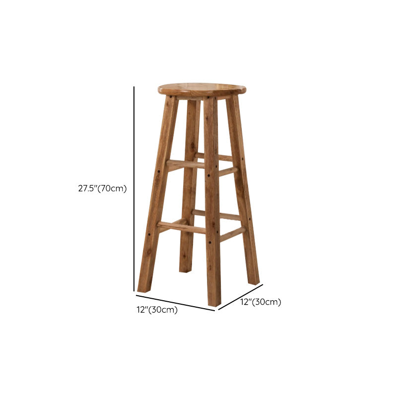 Backless Bar Stool Industrial Style Wooden Counter Height Stools