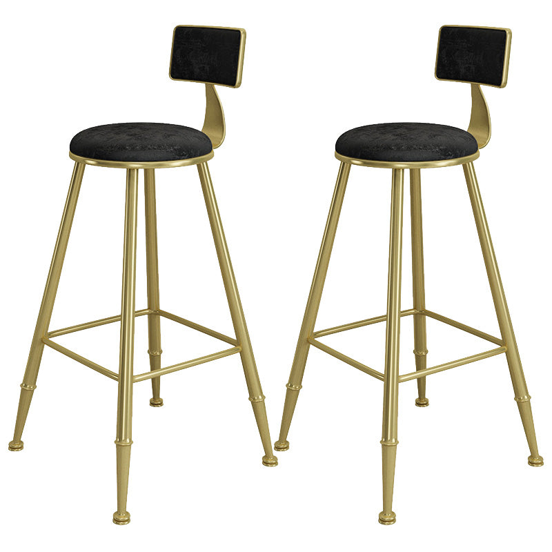 Contemporary Iron Counter Height Stools Armless Bar Stool with Black