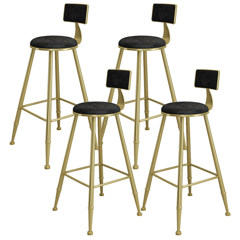 Contemporary Iron Counter Height Stools Armless Bar Stool with Black