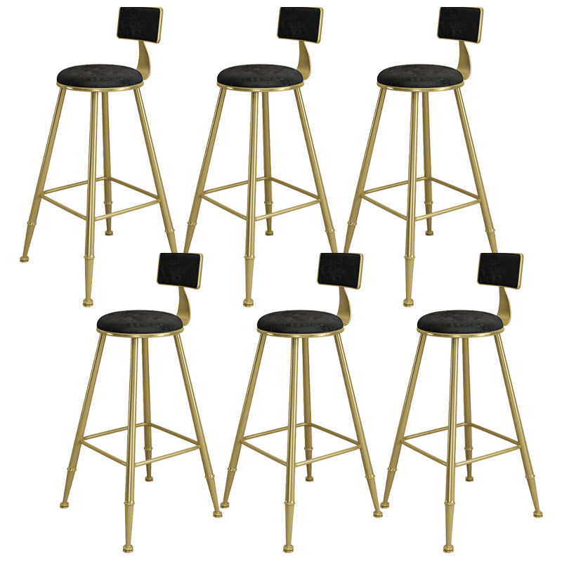 Contemporary Iron Counter Height Stools Armless Bar Stool with Black