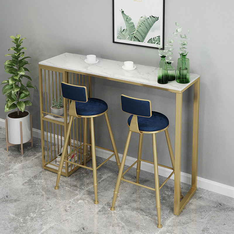 Contemporary Iron Counter Height Stools Armless Bar Stool with Black