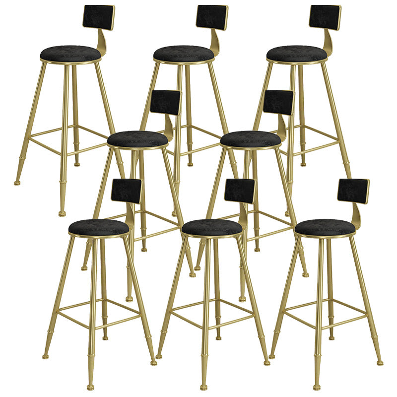 Contemporary Iron Counter Height Stools Armless Bar Stool with Black