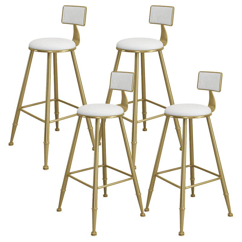 Contemporary Iron Counter Height Stools Armless Bar Stool with Black