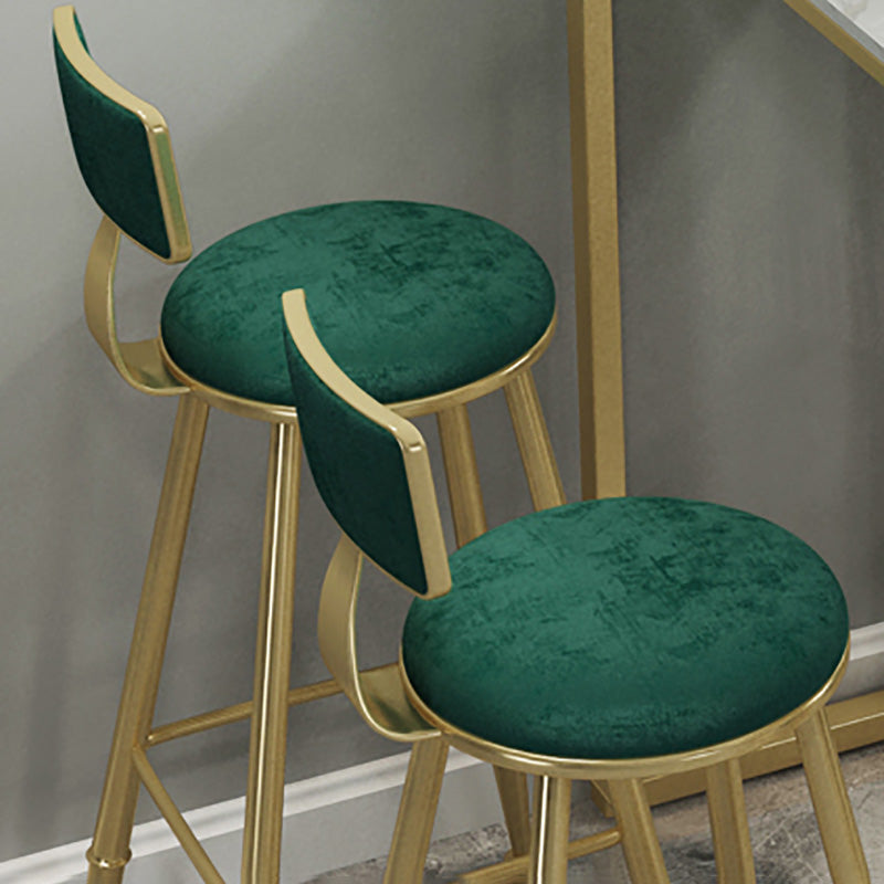 Contemporary Iron Counter Height Stools Armless Bar Stool with Black