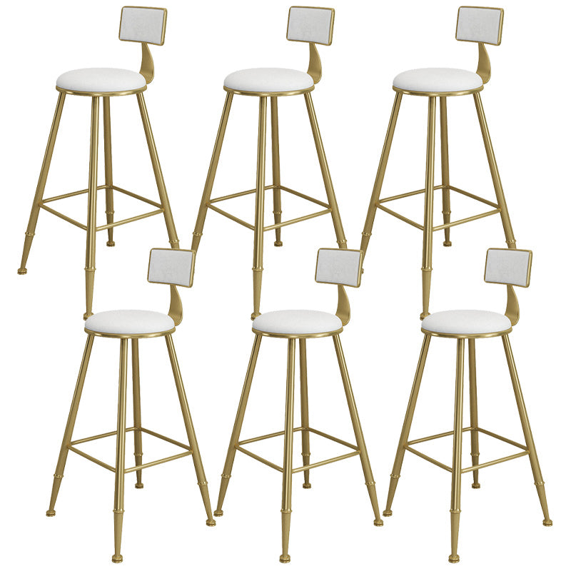 Contemporary Iron Counter Height Stools Armless Bar Stool with Black