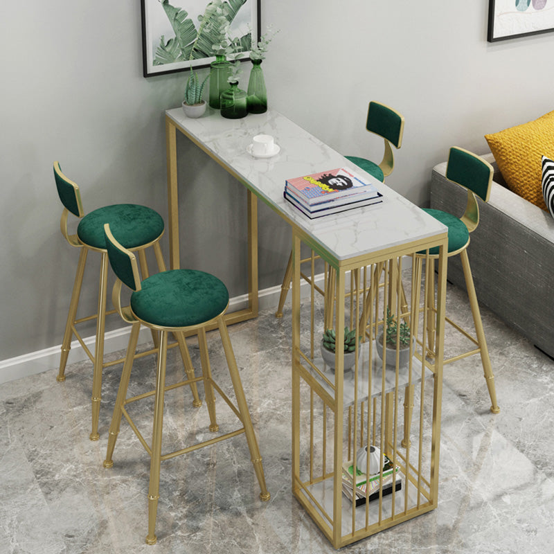 Contemporary Iron Counter Height Stools Armless Bar Stool with Black