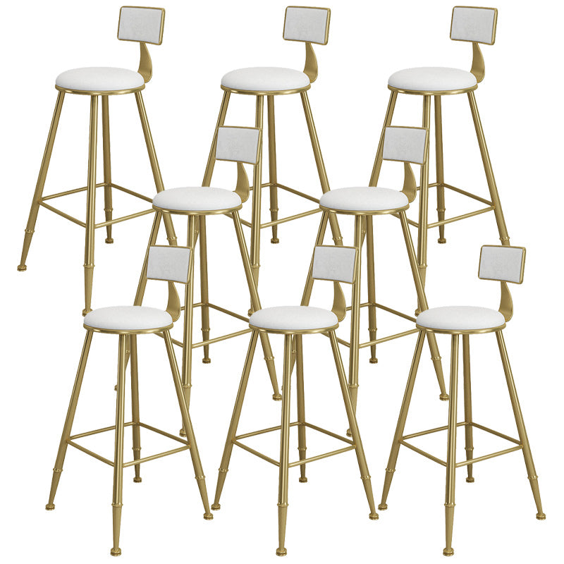 Contemporary Iron Counter Height Stools Armless Bar Stool with Black