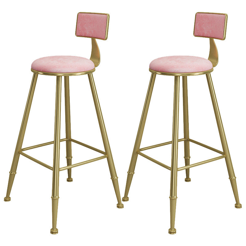 Contemporary Iron Counter Height Stools Armless Bar Stool with Black