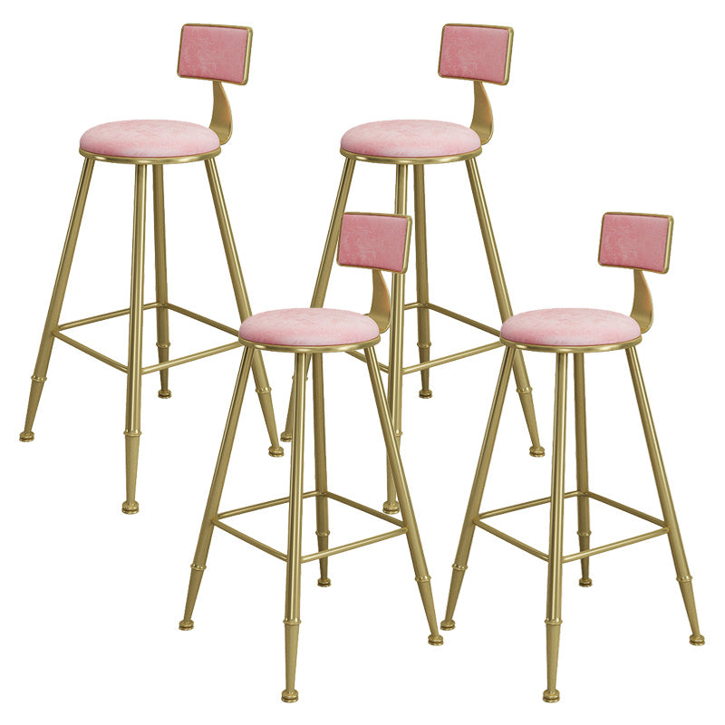Contemporary Iron Counter Height Stools Armless Bar Stool with Black