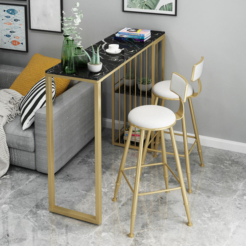 Contemporary Iron Counter Height Stools Armless Bar Stool with Black