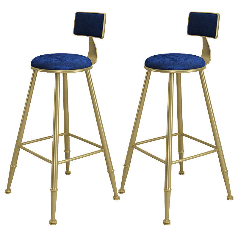 Contemporary Iron Counter Height Stools Armless Bar Stool with Black