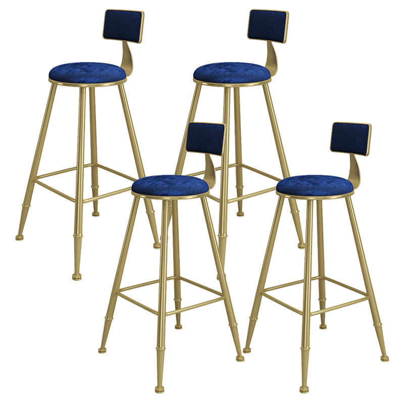 Contemporary Iron Counter Height Stools Armless Bar Stool with Black