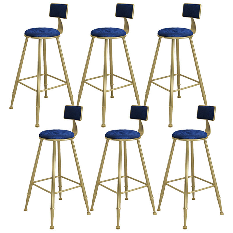 Contemporary Iron Counter Height Stools Armless Bar Stool with Black
