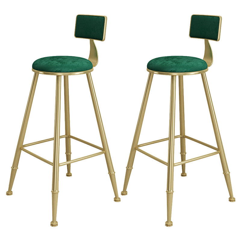 Contemporary Iron Counter Height Stools Armless Bar Stool with Black