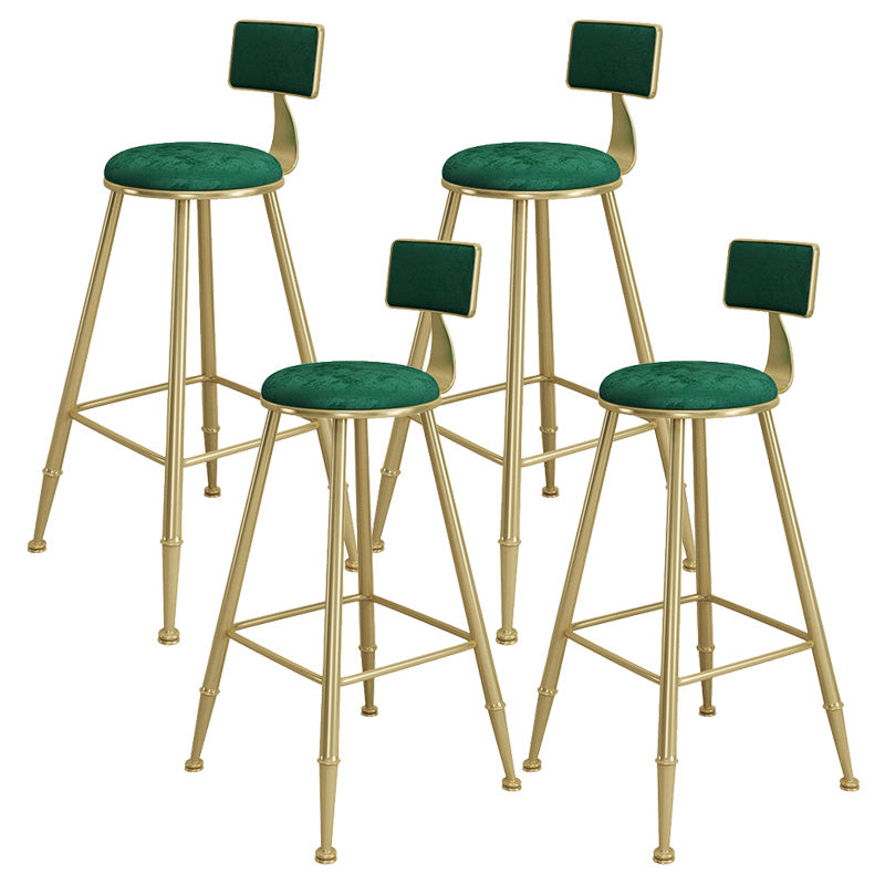 Contemporary Iron Counter Height Stools Armless Bar Stool with Black