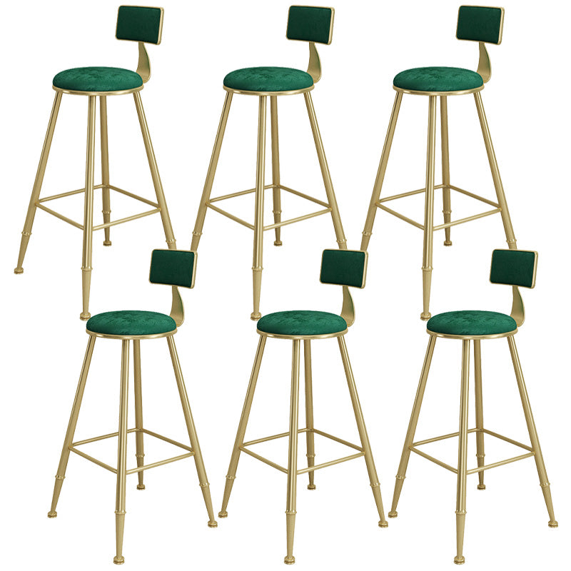 Contemporary Iron Counter Height Stools Armless Bar Stool with Black