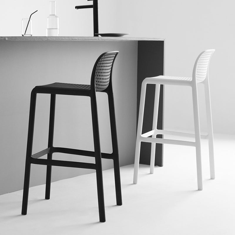 Industrial Plastic Low Back Bar Stool Armless Stackable Bar Stool