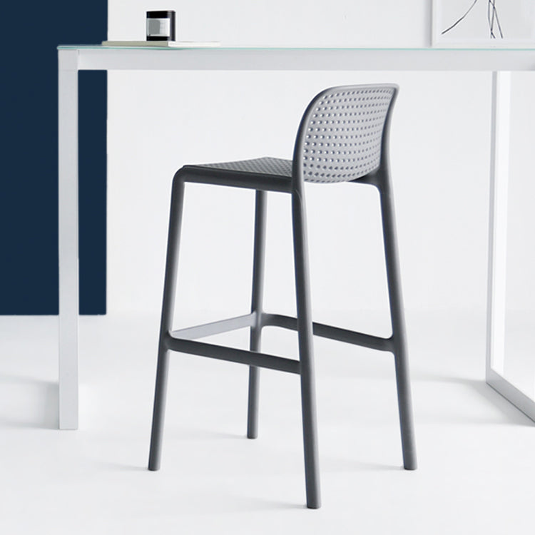 Industrial Plastic Low Back Bar Stool Armless Stackable Bar Stool