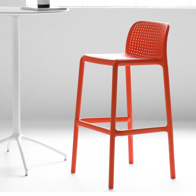 Industrial Plastic Low Back Bar Stool Armless Stackable Bar Stool