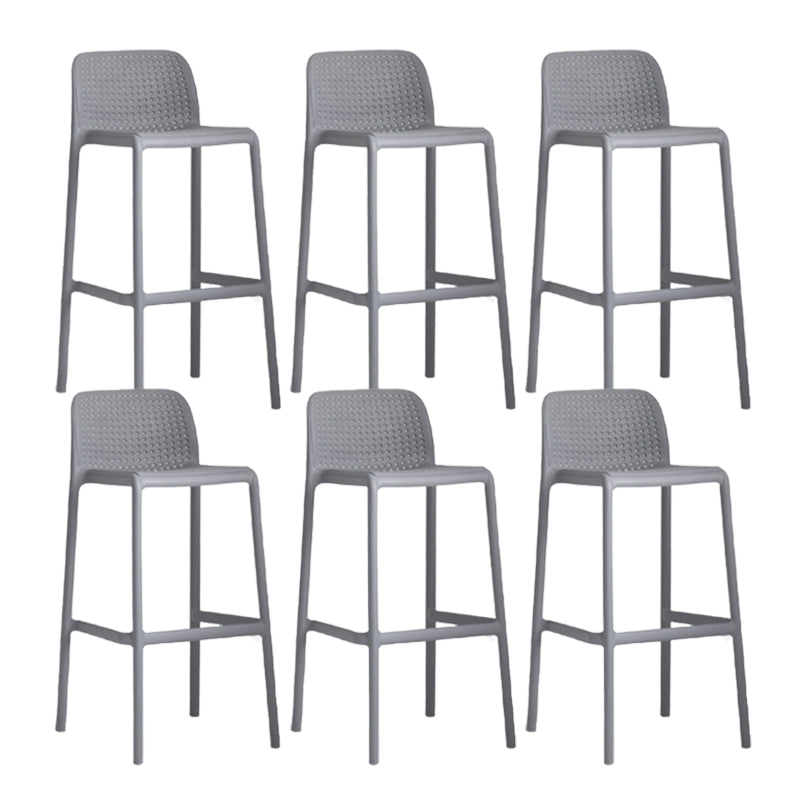 Industrial Plastic Low Back Bar Stool Armless Stackable Bar Stool