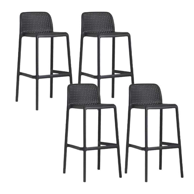 Industrial Plastic Low Back Bar Stool Armless Stackable Bar Stool