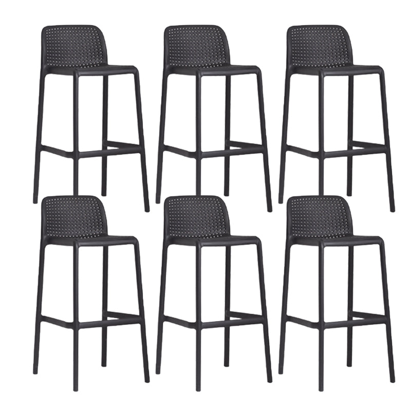 Industrial Plastic Low Back Bar Stool Armless Stackable Bar Stool