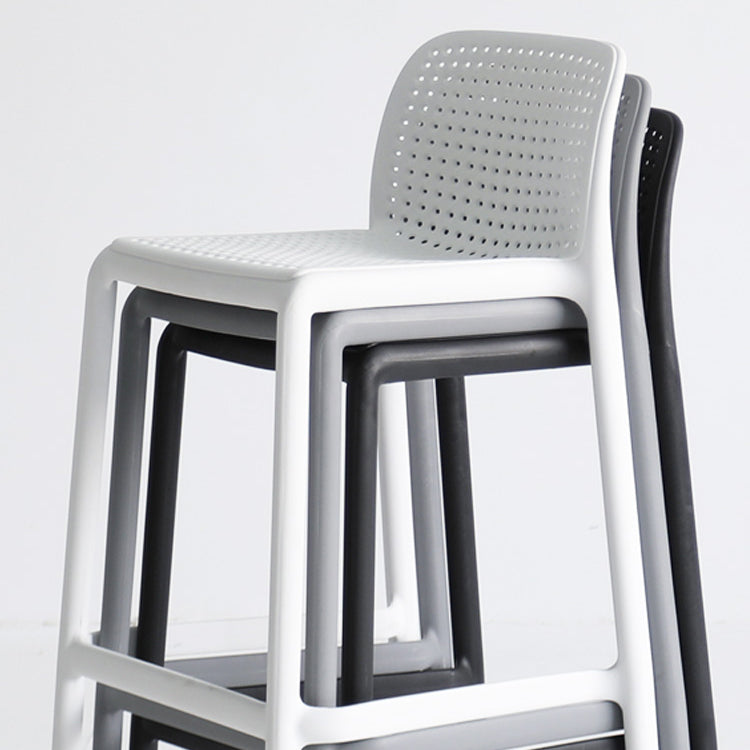 Industrial Plastic Low Back Bar Stool Armless Stackable Bar Stool