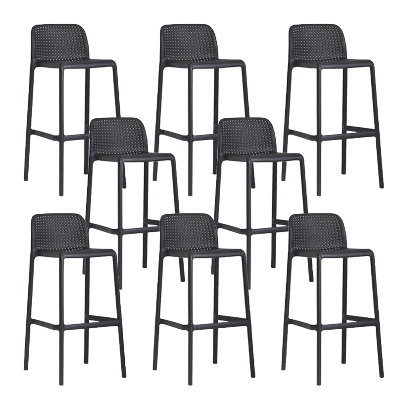 Industrial Plastic Low Back Bar Stool Armless Stackable Bar Stool